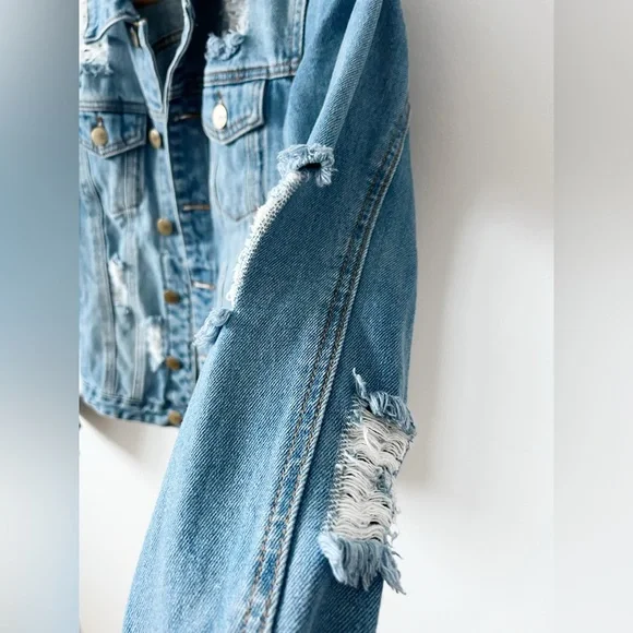 Distressed Denim Jacket - Picture 3 of 4